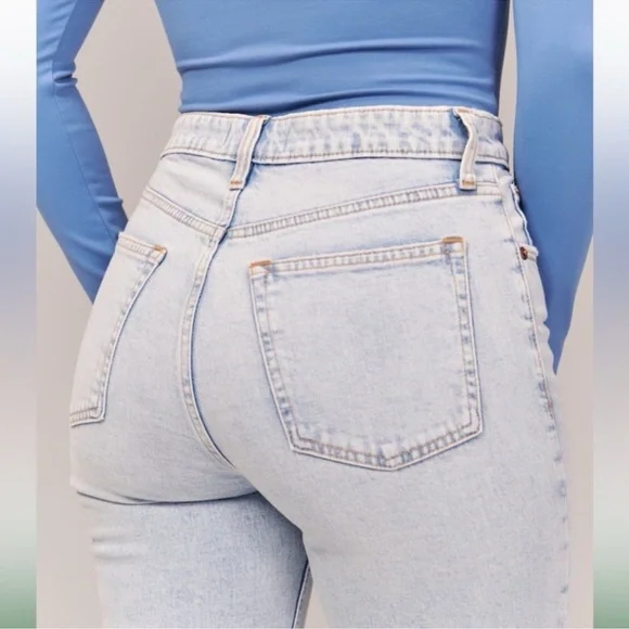 Abercrombie & Fitch The Skinny High Rise 90s Split Hem Denim Jean, 29/8 Long - Picture 2 of 12